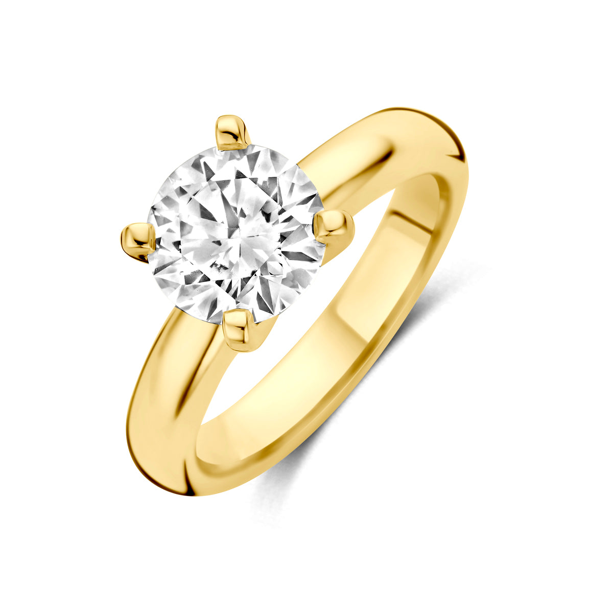 14krt geelgouden ring met LG diamant 2.00ct EVVS2 | incl. IGI certificaat