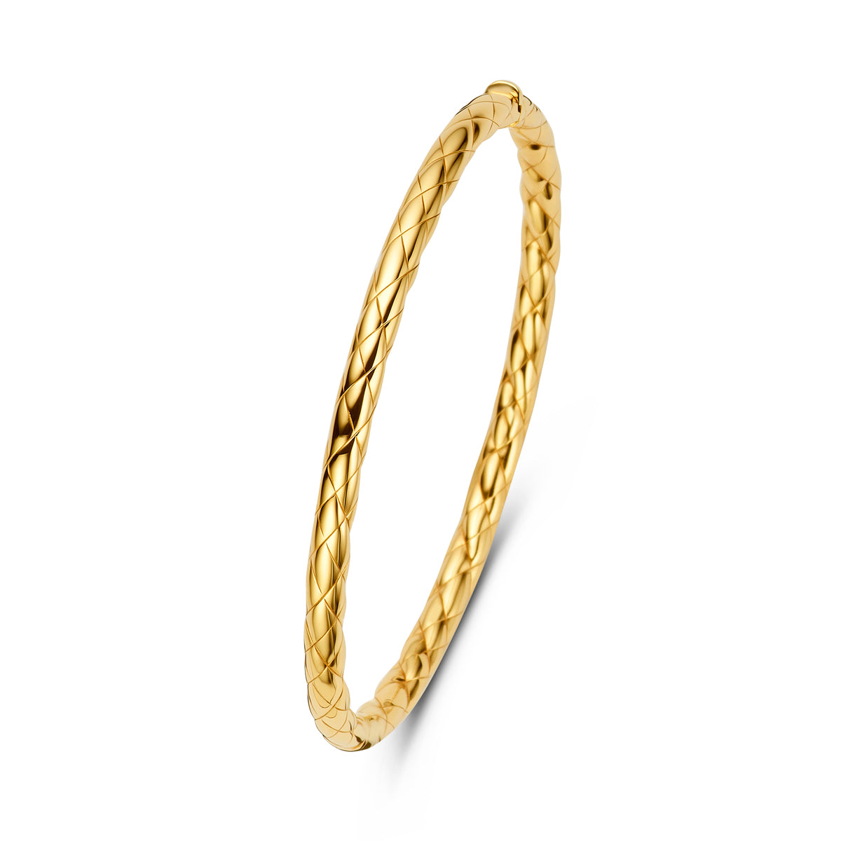 14krt geelgouden bangle scharnier 4.0mm - 60mm