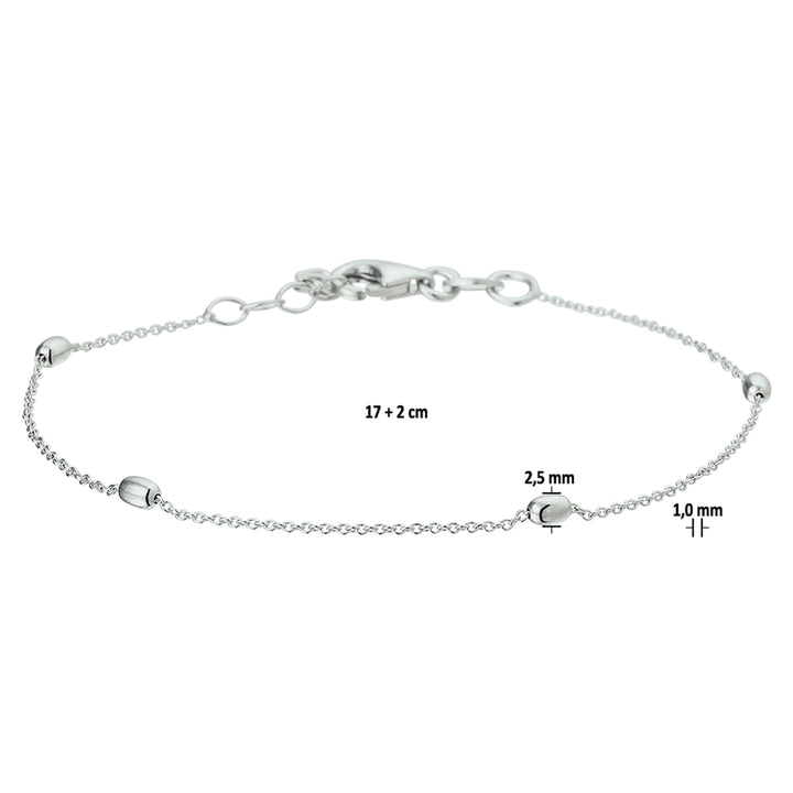 Zilveren armband bolletjes 2,5mm | 17-19cm