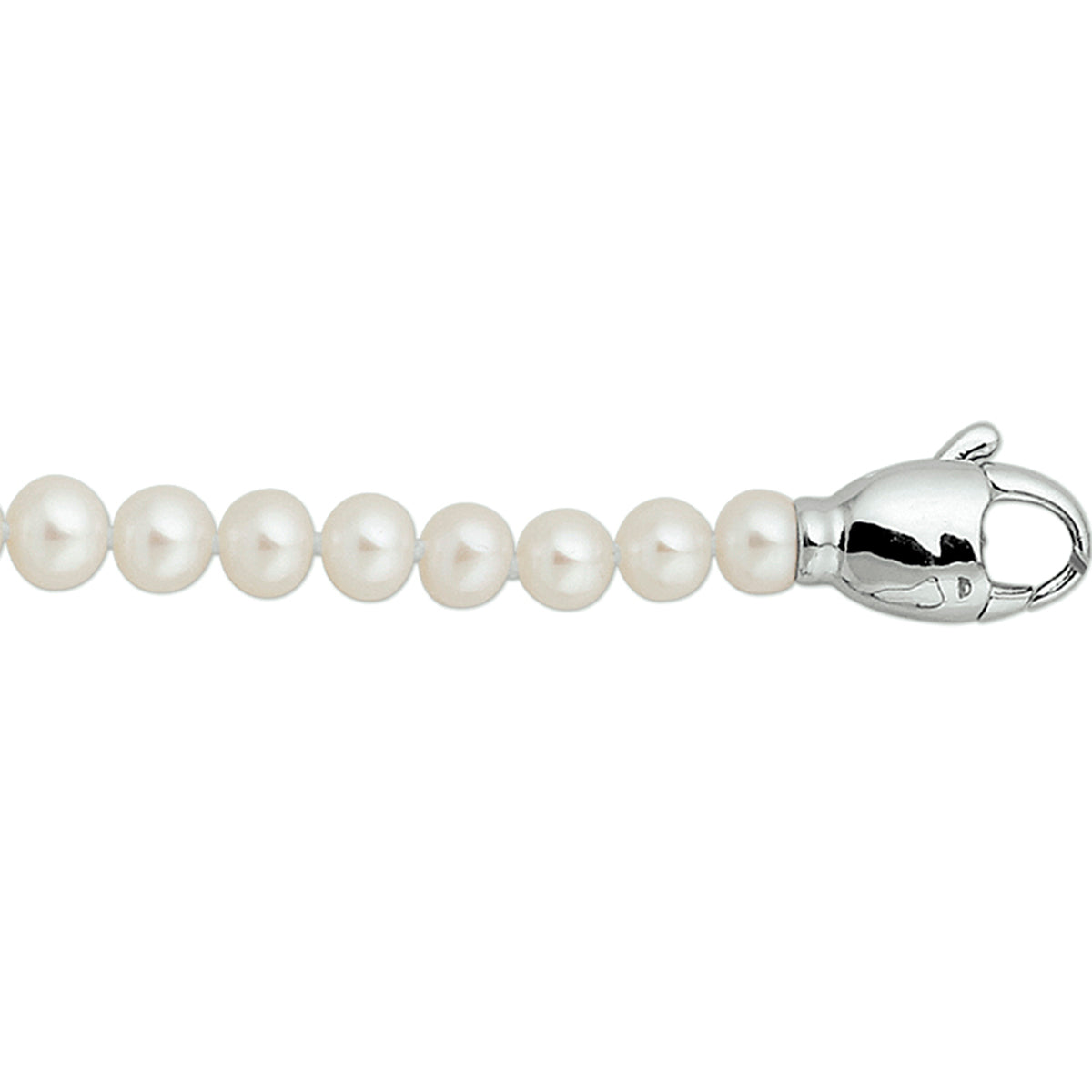 Zilveren armband zoetwaterparel 5-6mm | 18,5cm