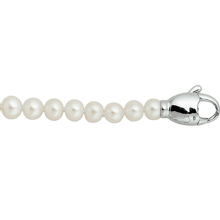 Zilveren armband zoetwaterparel 5-6mm | 18,5cm