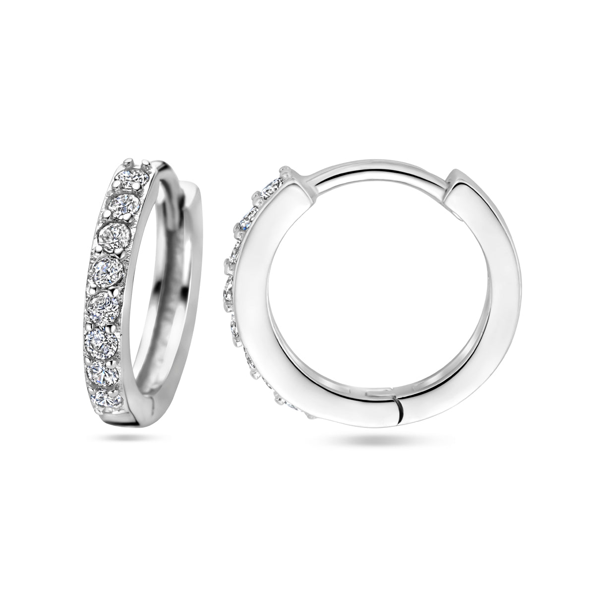 Zilveren klapoorringen zirkonia | 15x12,5mm
