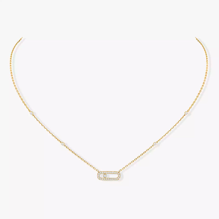 14krt geelgouden collier met diamant 25-0.07ct HSI |42-45cm