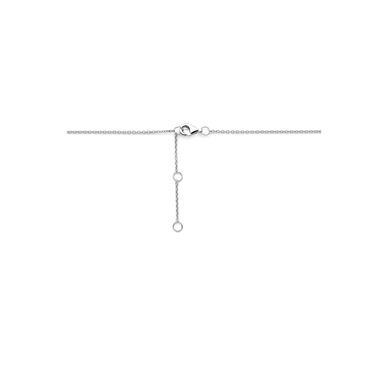 Zilveren collier druppel zirkonia  | 41-43-45cm
