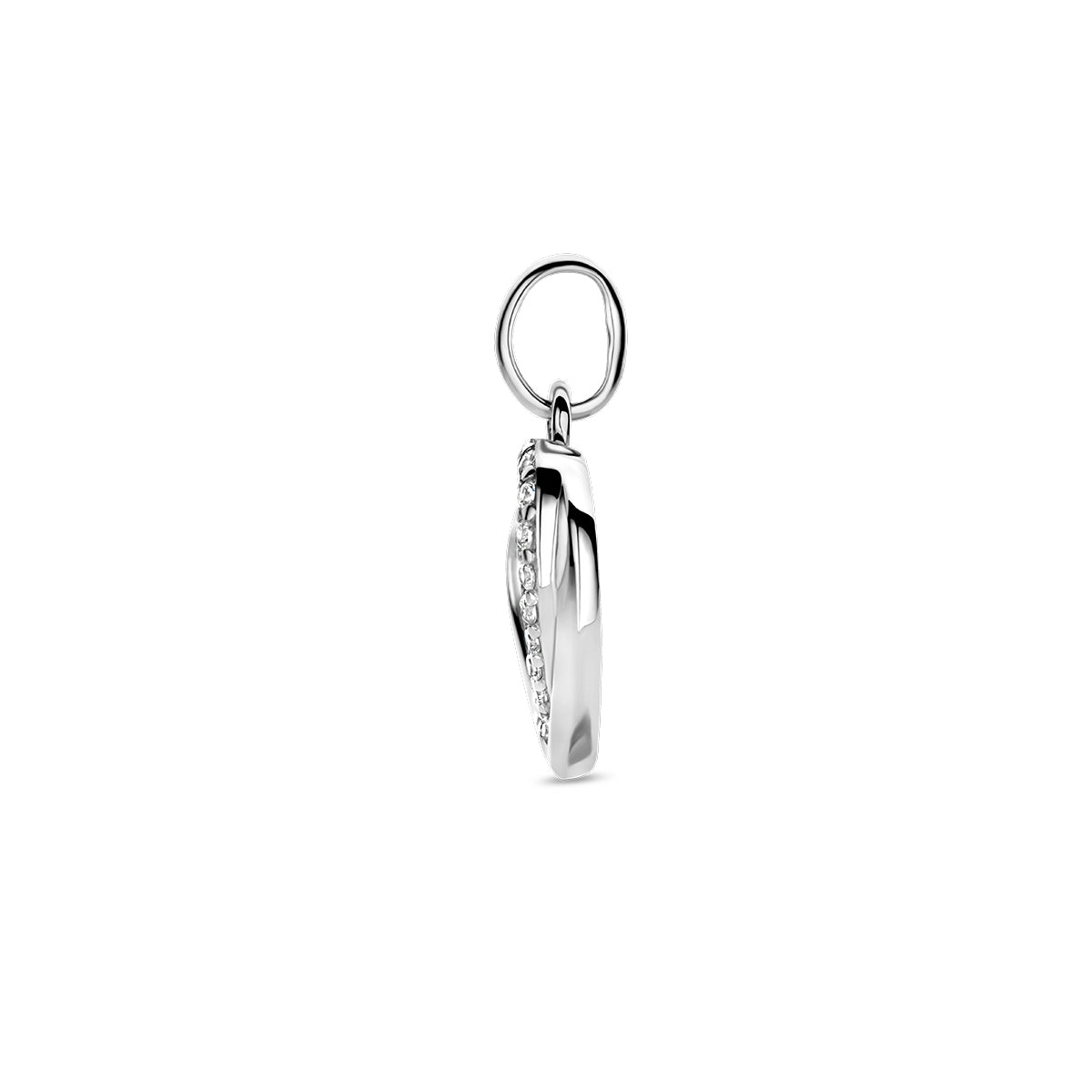 zilveren hanger zirkonia hart 17x12mm