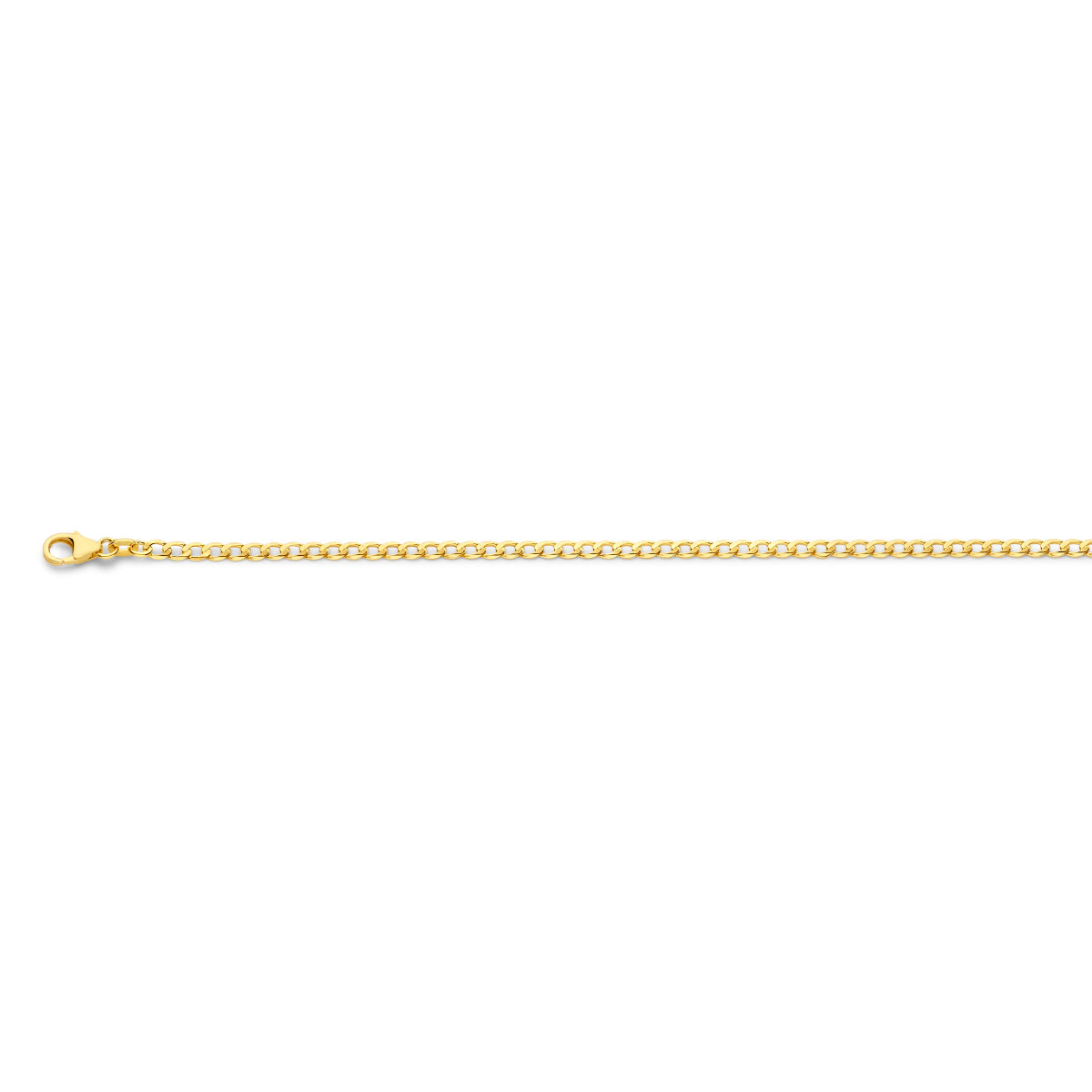 14krt geelgouden collier gourmette 6-zijdes geslepen 2,6mm