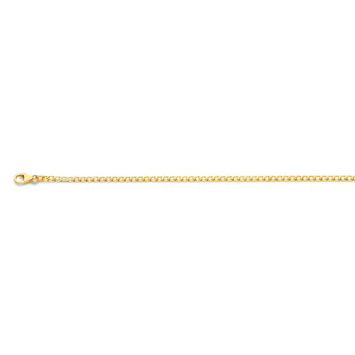 14krt geelgouden collier gourmette 6-zijdes geslepen 2,6mm - 50cm