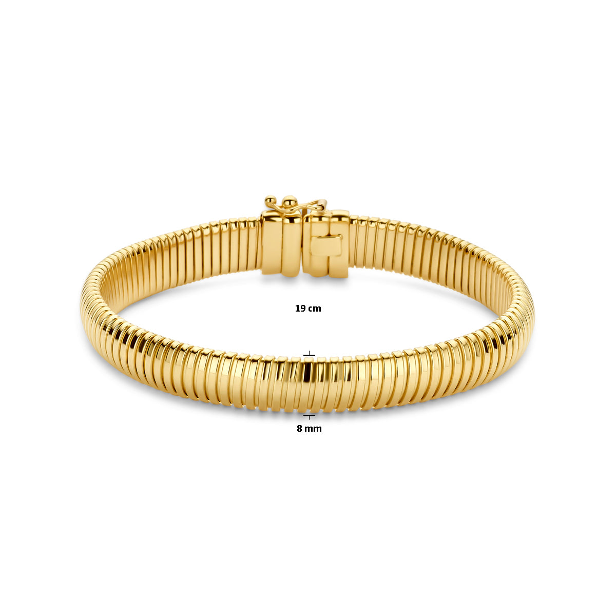 14krt geelgouden turbogas 8mm armband - 19cm