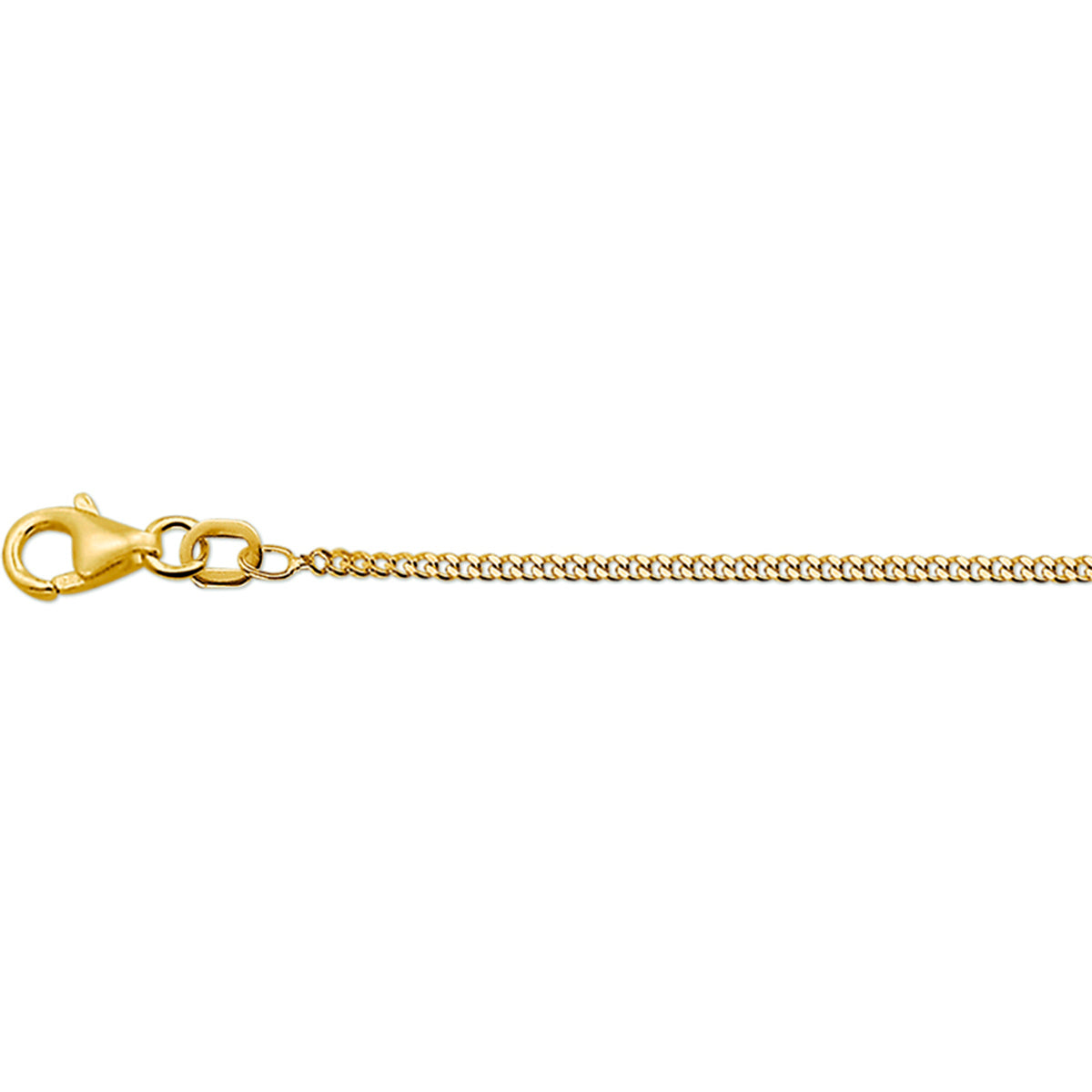 14krt geelgouden collier gourmette 4-zijdes geslepen 1,6 mm