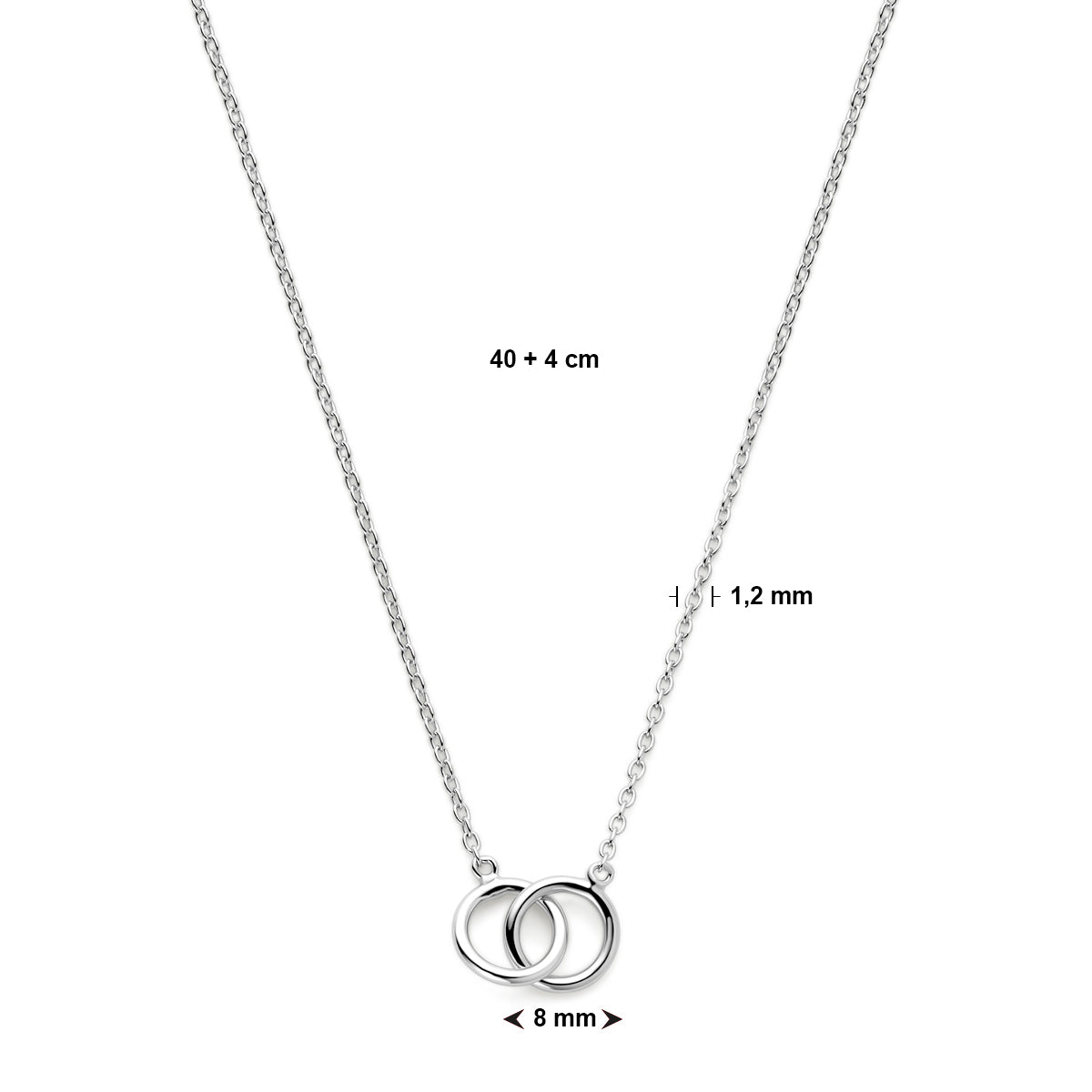 Zilveren collier rondjes 8mm | 40-44cm