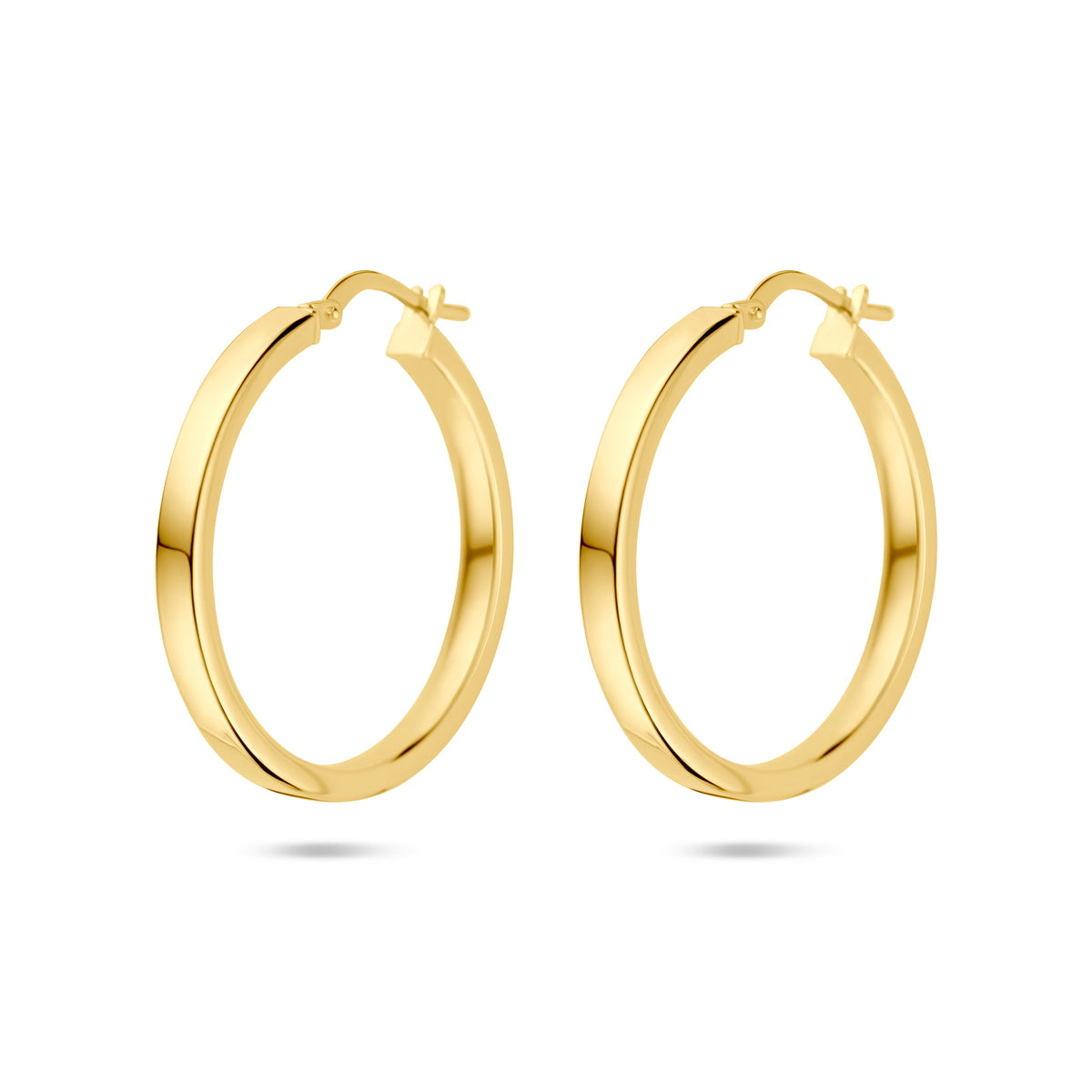 Silgold oorringen vierkante buis | 28*3mm