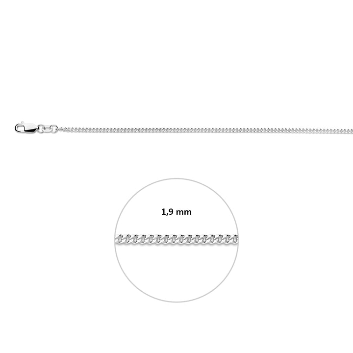 Zilveren lengtecollier - gourmette 1,9mm