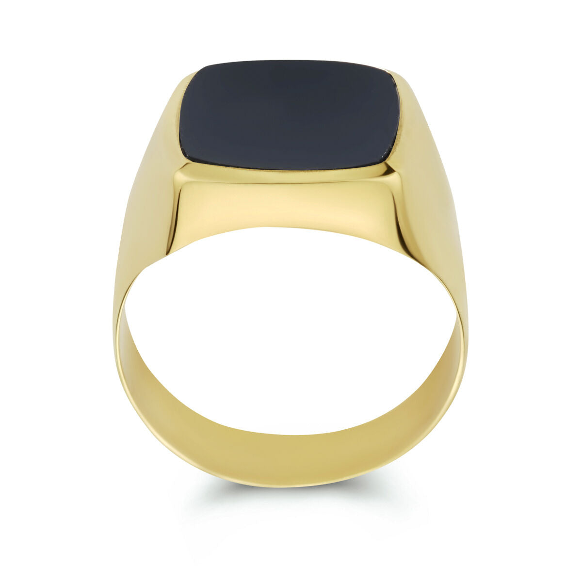 14kt geelgouden zegelring uitgevoerd met een schitterende onyx 17.5mm