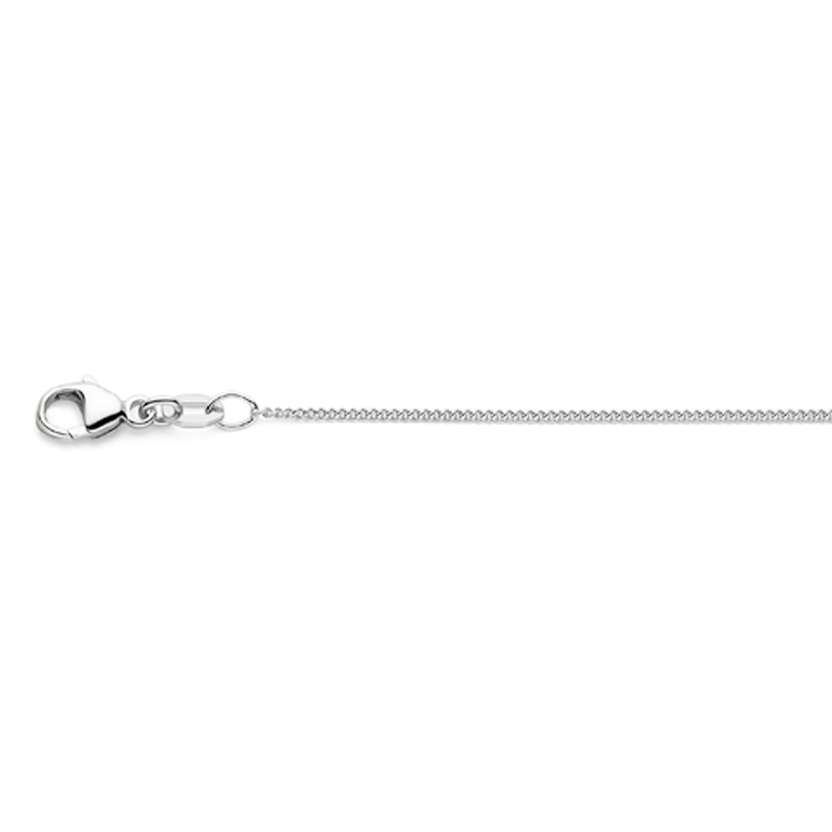18krt witgouden lengtecollier gourmette 4 zijdes geslepen 1.1mm | 41-43-45cm