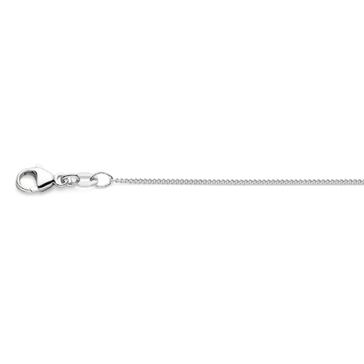 18krt witgouden lengtecollier gourmette 4 zijdes geslepen 1.1mm | 41-43-45cm