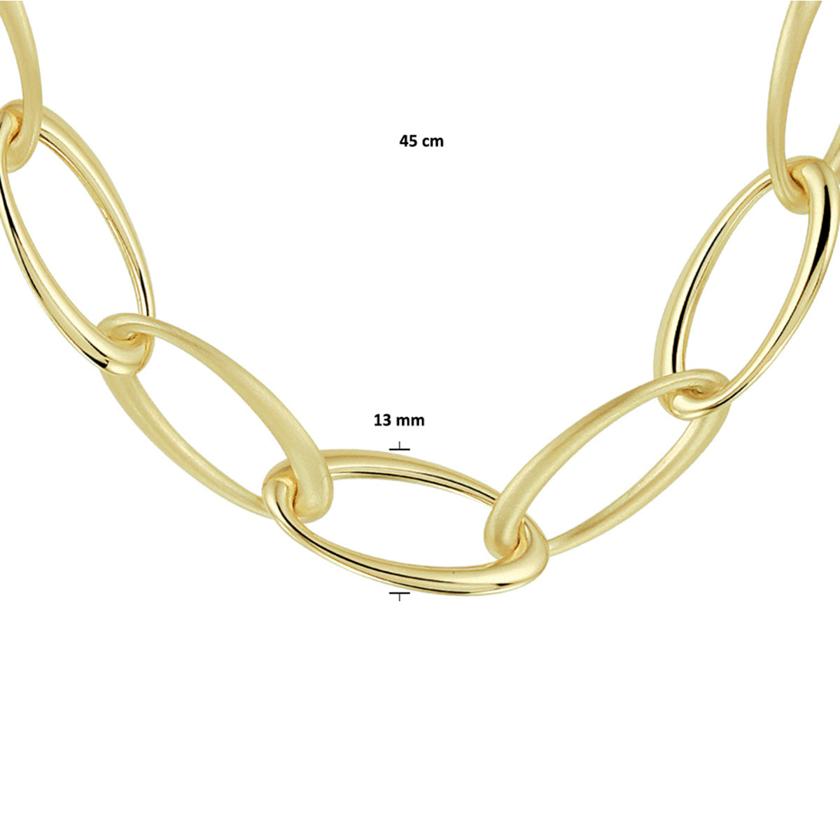 14krt geelgouden collier anker 13mm - 47 cm