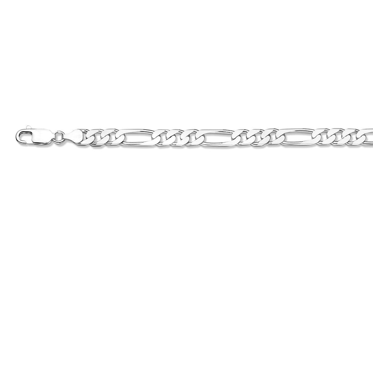 Zilveren lengtecollier - Figaro 7.0mm