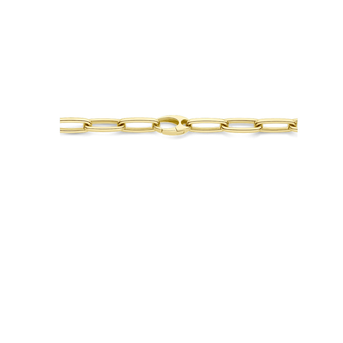 18krt bicolor gouden paperclip collier met 0.34ct G/VSI diamant | 50cm