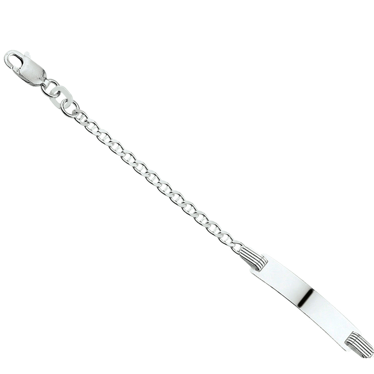 Zilveren graveerarmband anker plaat 5,0mm 13-15cm