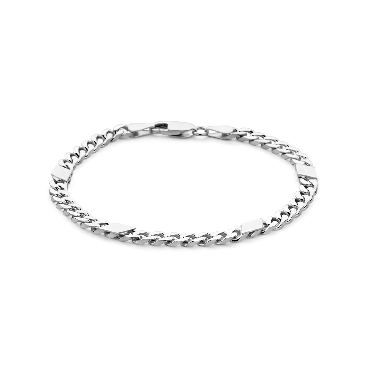 Zilveren armband gourmette met tussenstuk 5,1mm | 21 cm