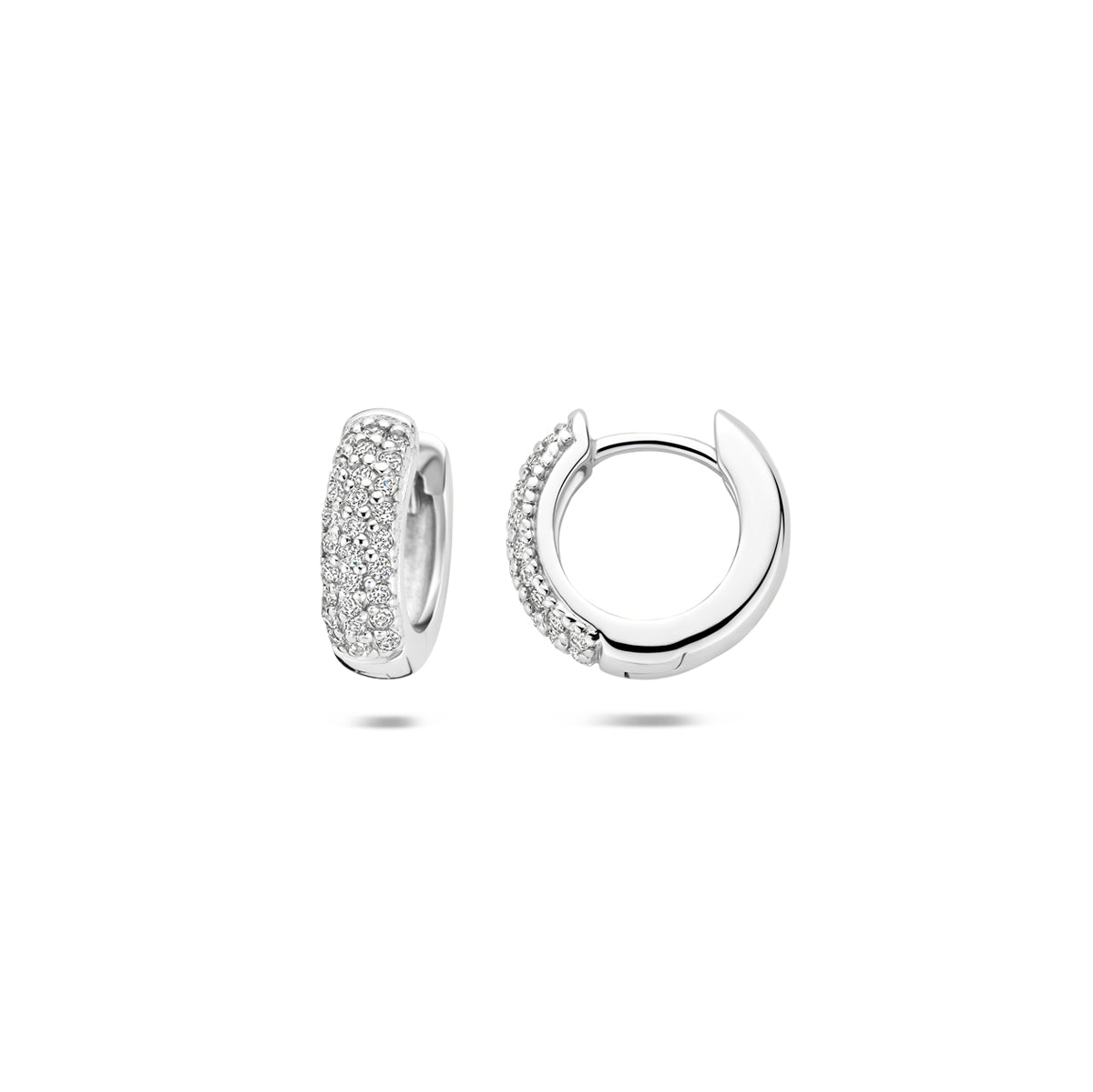 Zilveren klapoorringen zirkonia | 12x3,5mm