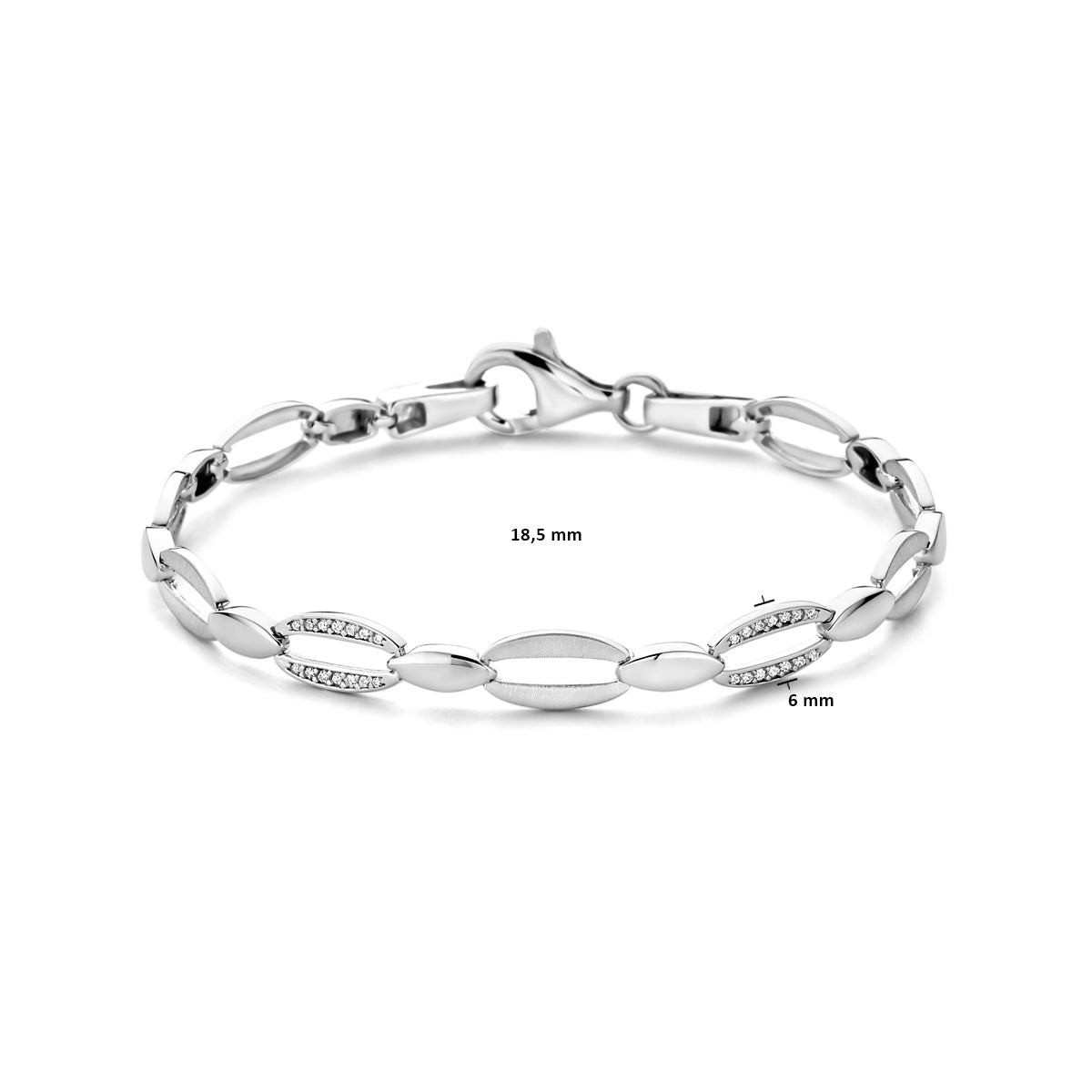 Zilveren armband zirkonia 6,0mm | 18,5cm