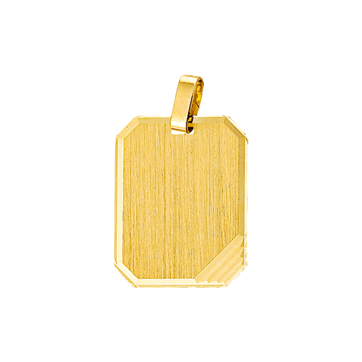 14krt geelgouden graveerhanger mat gediamanteerd 18x23mm