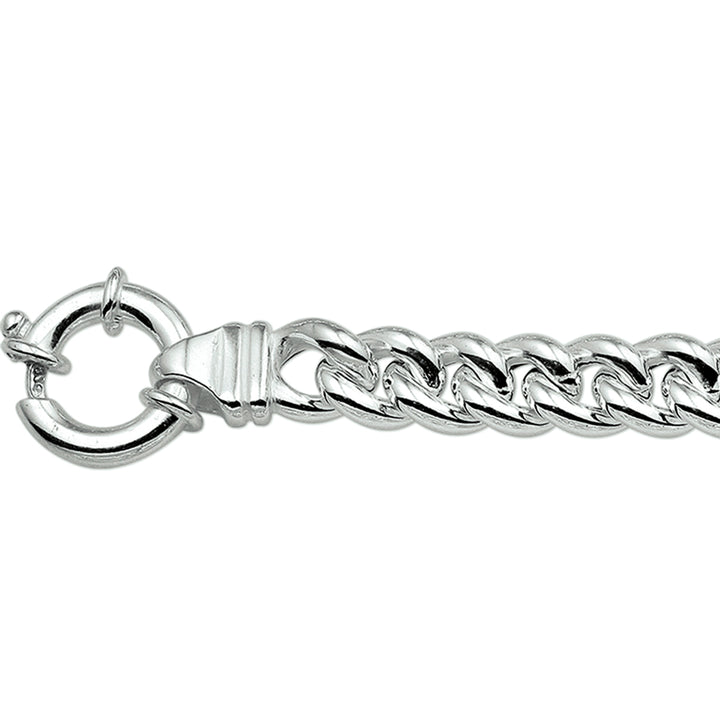 Zilveren armband gourmette 7mm met groot veerslot | 19cm