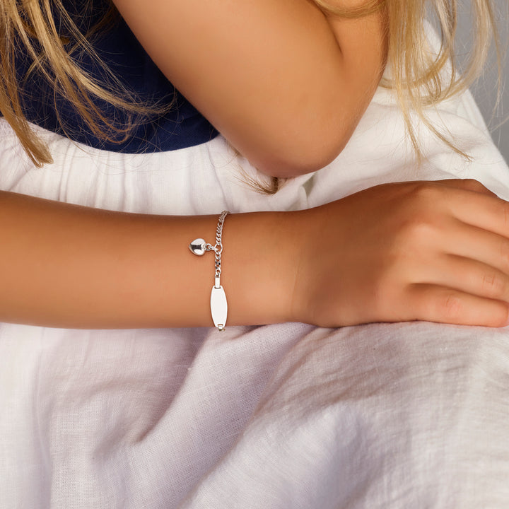 Zilveren graveerarmband figaro - hart 6,5mm x 19,5mm | 11-13cm