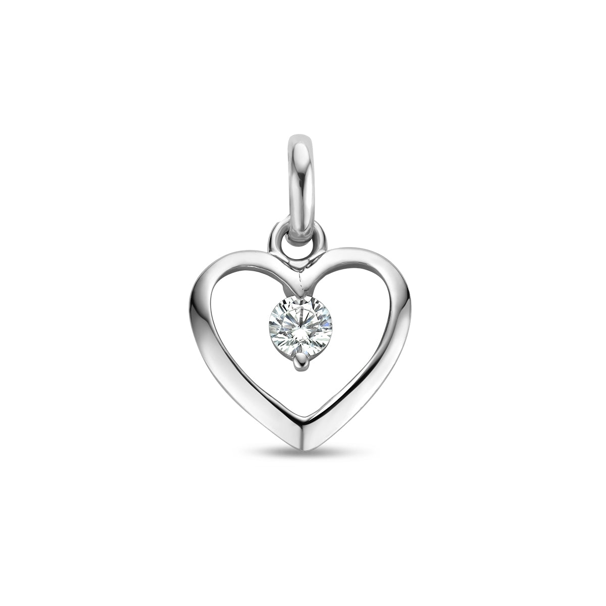 zilveren hanger zirkonia hart 10x10,5mm