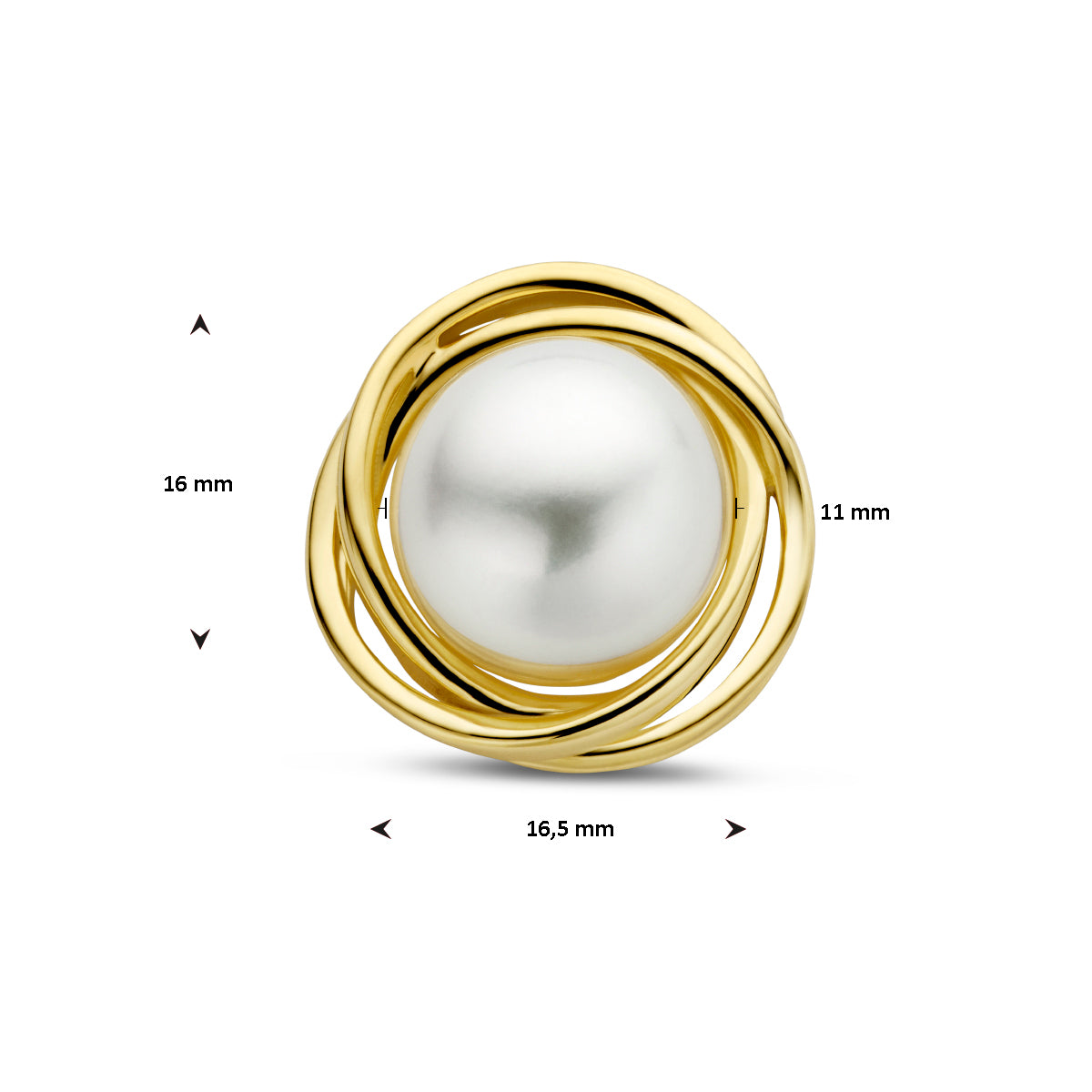 14krt geelgouden hanger met zoetwaterparel 11mm