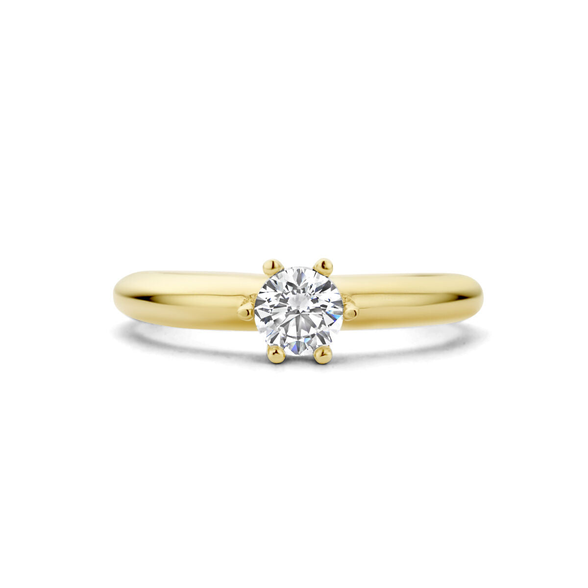 14kt geelgouden ring zirconia 5,5mm