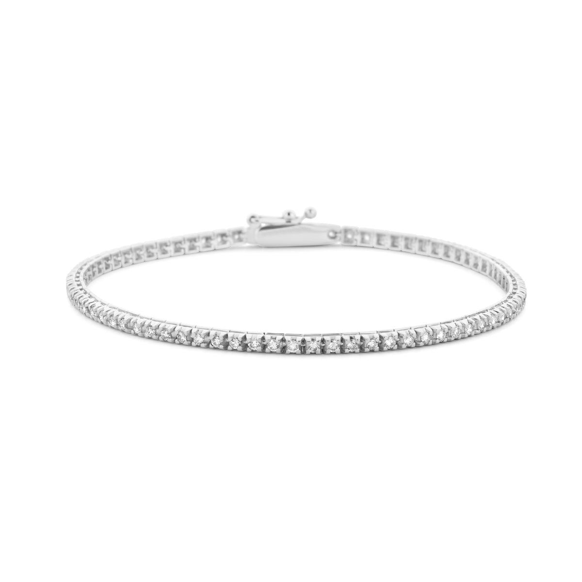 14krt witgouden tennisarmband met diamant 67-1,00ct GSI | 17,5cm