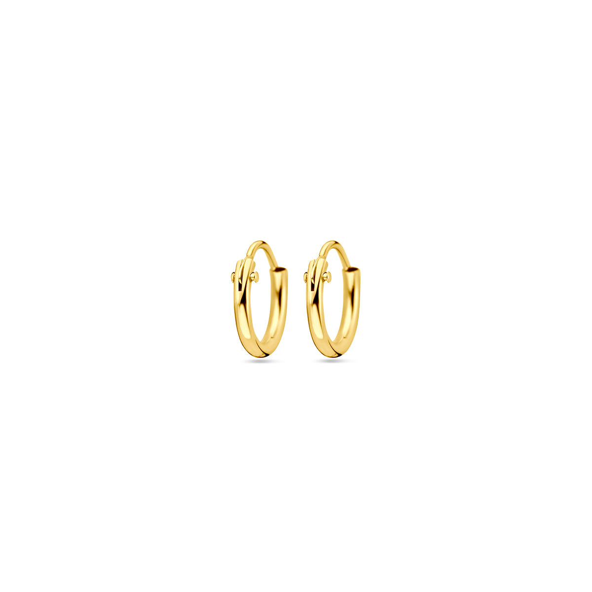 14krt geelgouden oorringen 1,3 mm ronde buis | dia 9mm