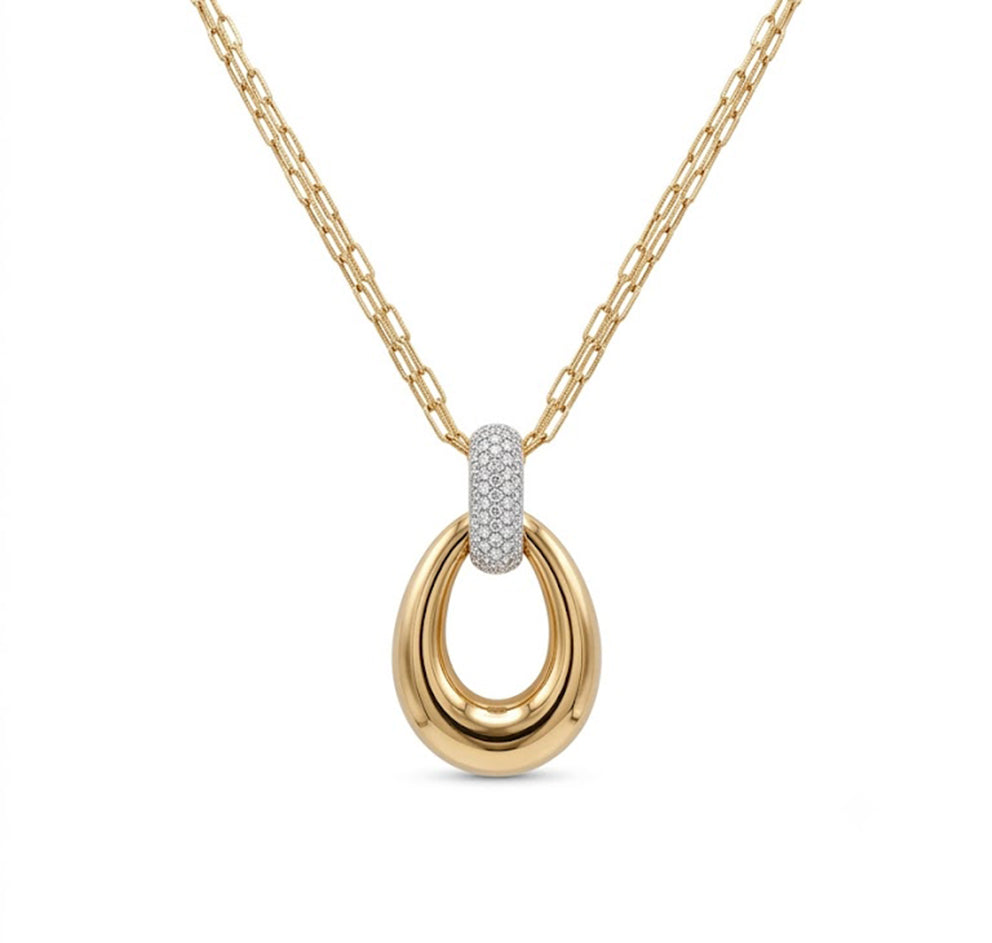 ROOS | 18krt roségouden hanger met diamant 0.67ct
