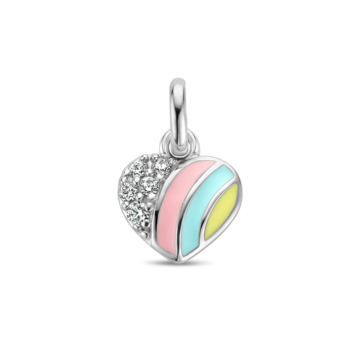 Zilveren hanger hart zirkonia | 7,5x8mm