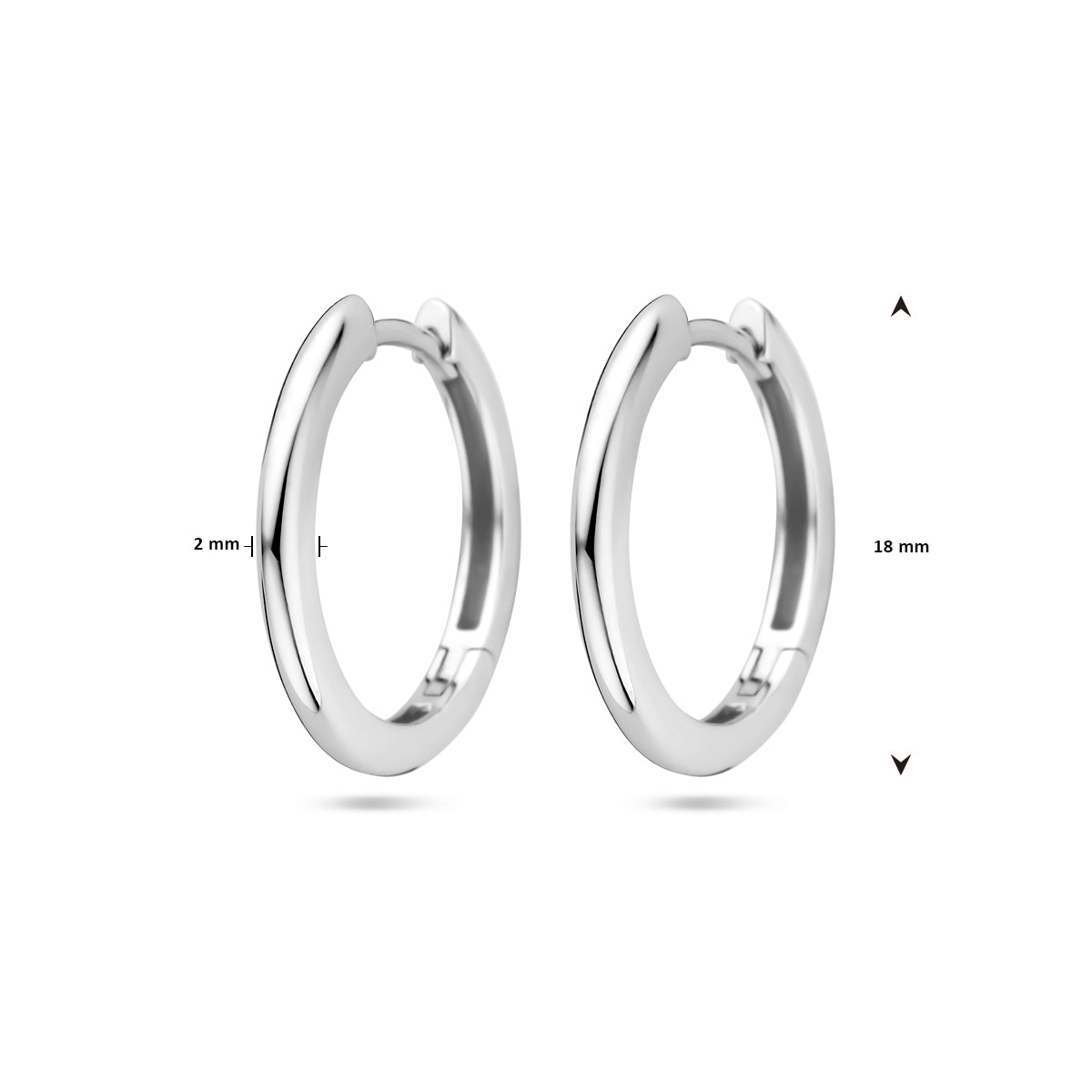 Zilveren klapoorringen 18x2mm