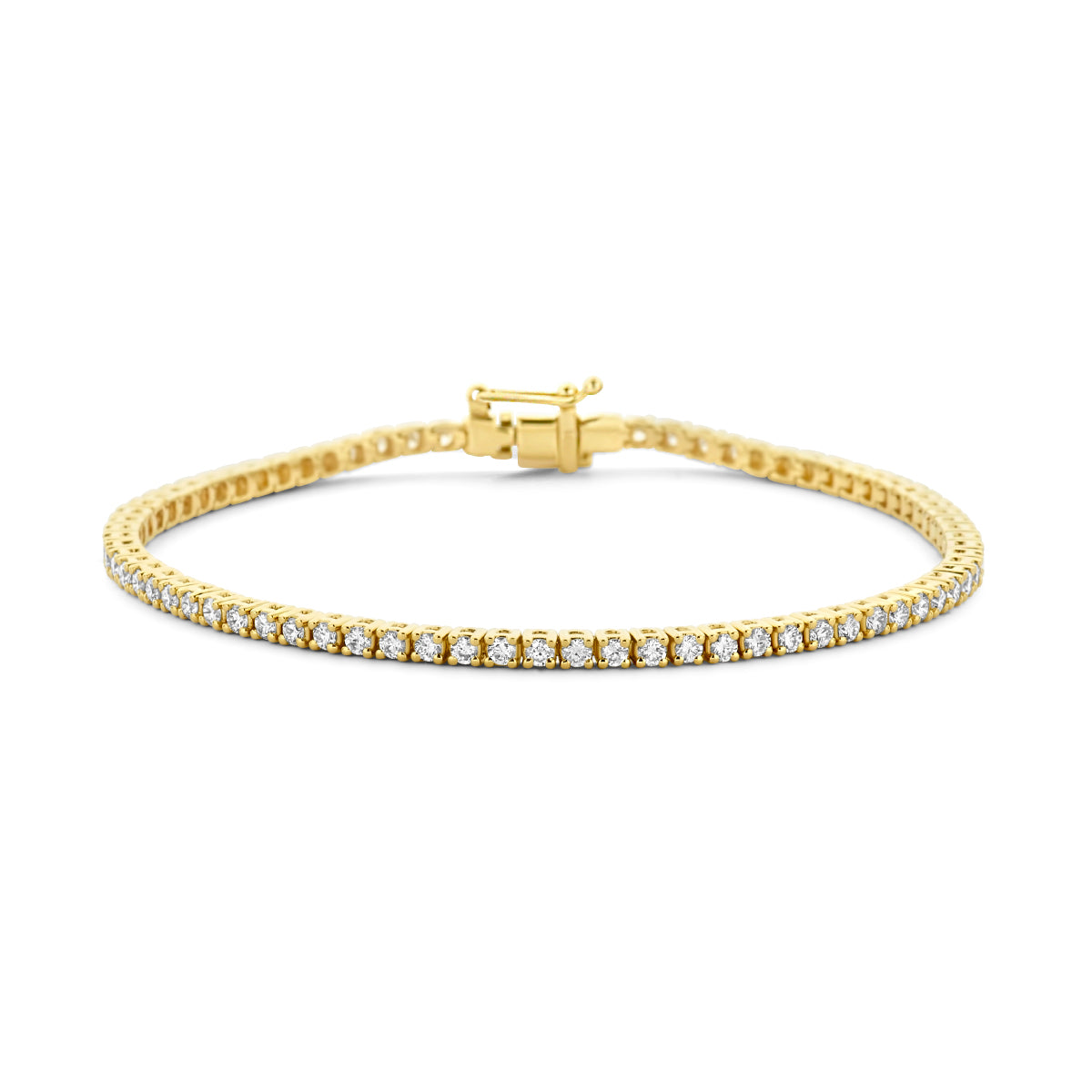 Facette - 14krt geelgouden tennisarmband met LG diamant 2,00ct GSI | 17,5cm - 2,3mm