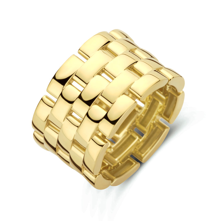 14krt Geelgouden ring schakel - 12mm
