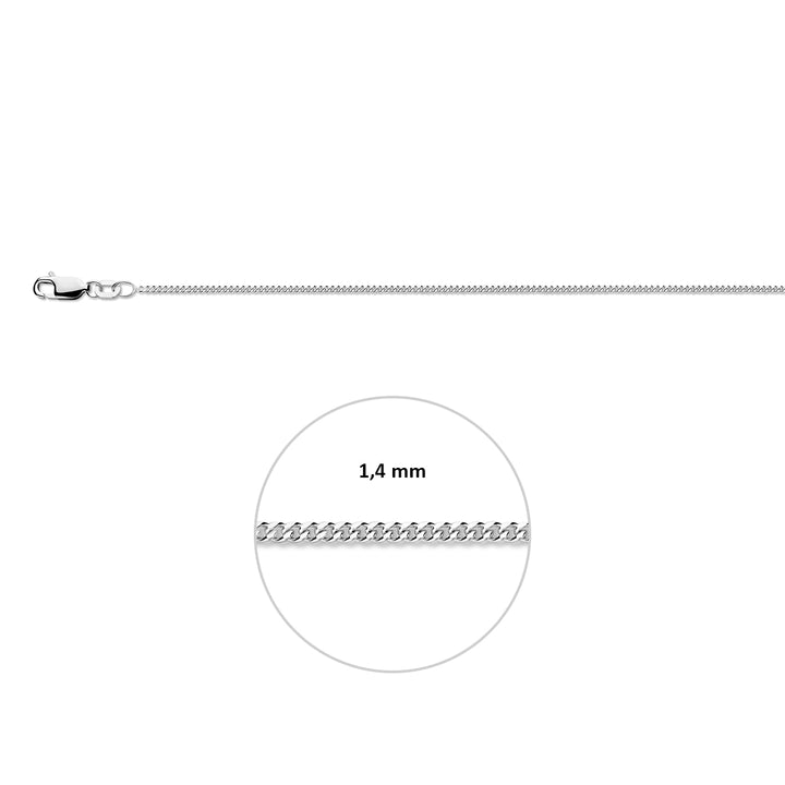 Zilveren lengtecollier - gourmette 1,4 mm