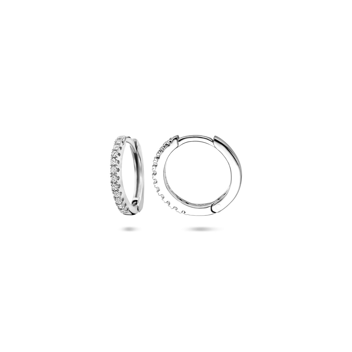 Zilveren klapoorringen zirkonia | 11x1,5mm