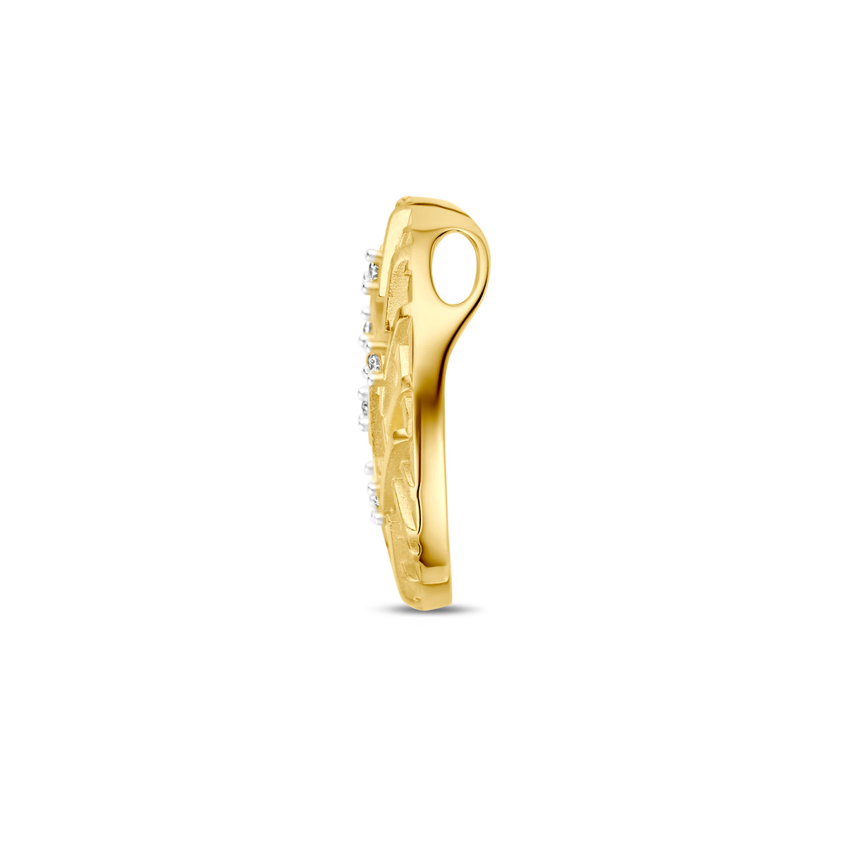 14krt geelgouden hanger met diamant 6-0.075ct HSI