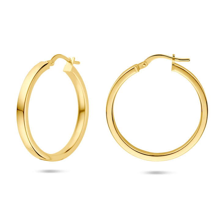 Silgold oorringen vierkante buis | 28*3mm