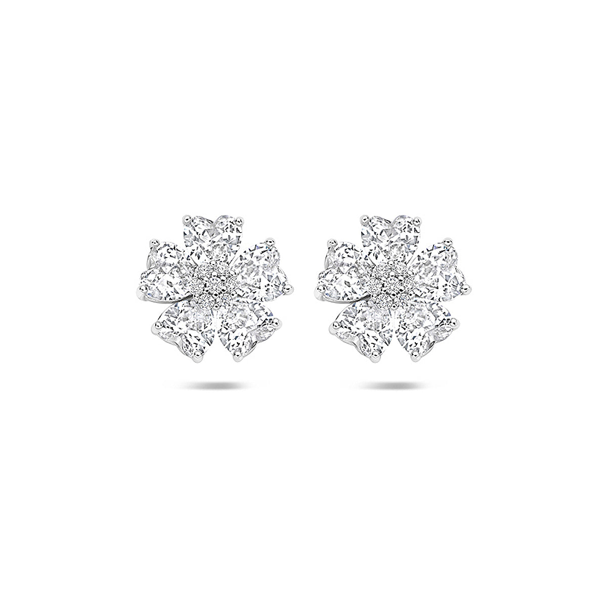 Zilveren oorknoppen zirkonia | 10.5x10.5mm