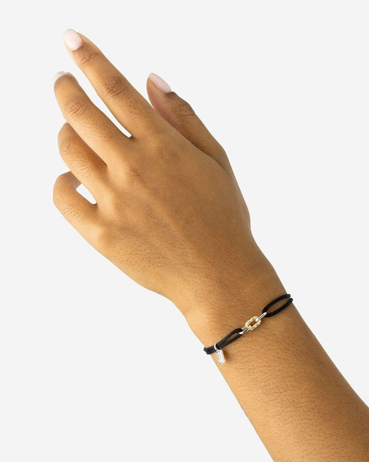 BUDDHATOBUDDHA - Armband Katja Link bicolor koord zwart | M