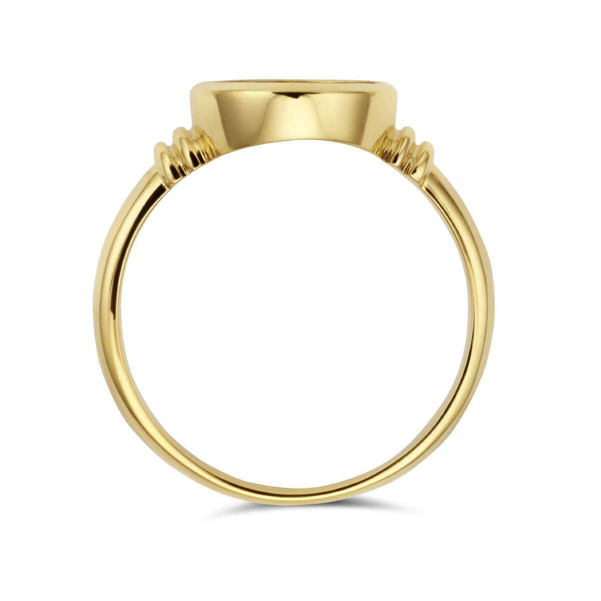 14kt geelgouden zegelring massief malachiet 11 x 8,5mm