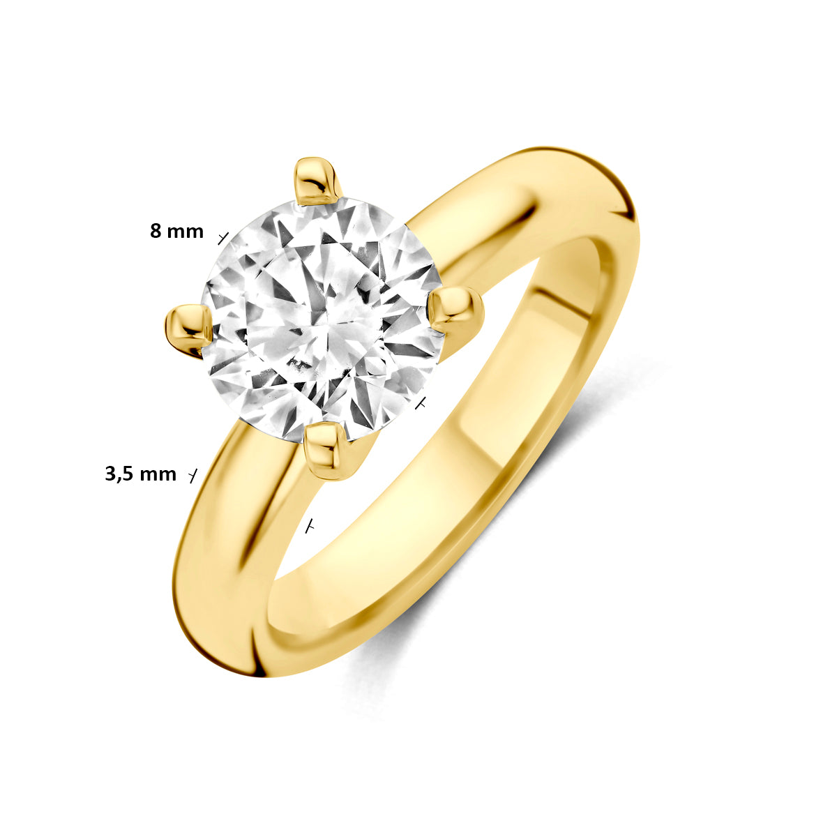 14krt geelgouden ring met LG diamant 2.00ct EVVS2 | incl. IGI certificaat