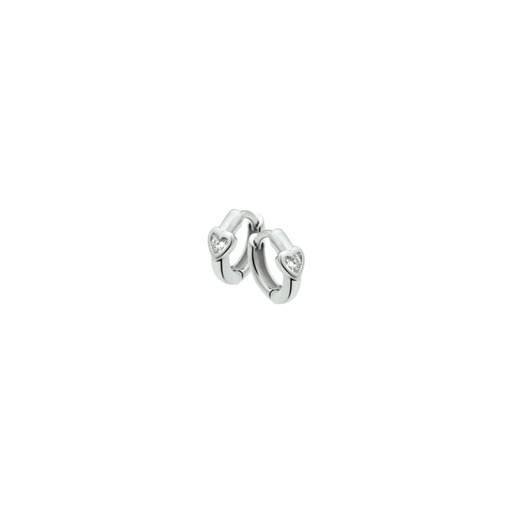 Zilveren klapoorringen met witte zirkonia | 10x3,5mm