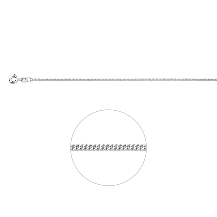 Zilveren lengtecollier - gourmette 1,2 mm