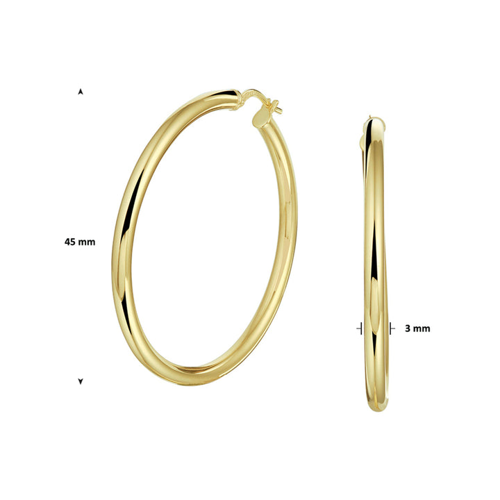 Silgold oorringen ronde buis | 45*3mm